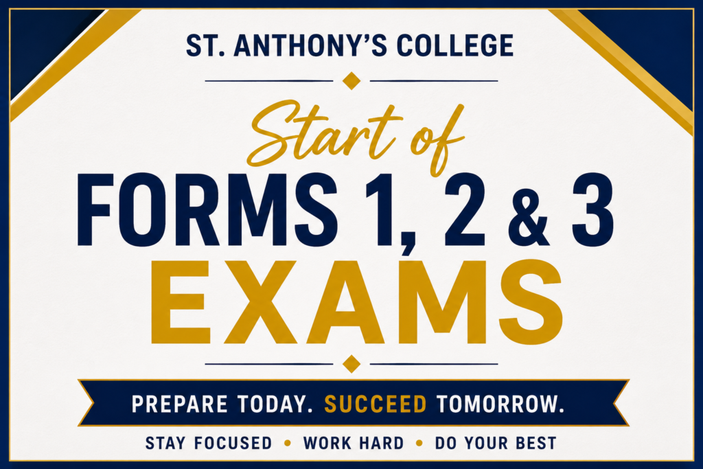 Start of Forms 1, 2 and 3 exams